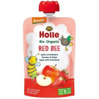 Holle Bio Organic Пюре Red Bee из яблок и клубники (8мес +) 100г